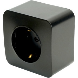 Изображение товара Розетка накладная с заземлением (черный матовый) Stekker София 49494