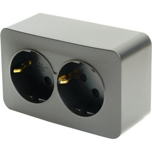 Изображение товара Розетка накладная двойная с заземлением (черный матовый) Stekker София 49498