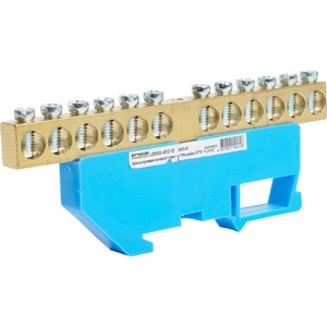 Изображение товара Шина нулевая на изоляторе на DIN-рейку 12 выводов (синий) Stekker 49541