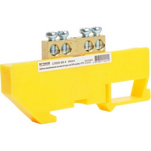 Изображение товара Шина заземления на изоляторе на DIN-рейку 4 вывода (желтый) Stekker 49544