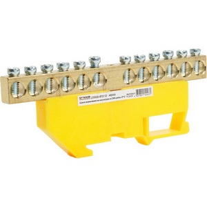 Изображение товара Шина заземления на изоляторе на DIN-рейку 12 выводов (желтый) Stekker 49555