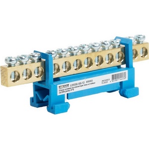 Изображение товара Шина нулевая на изоляторе на DIN-рейку 12 выводов (синий) Stekker 49560