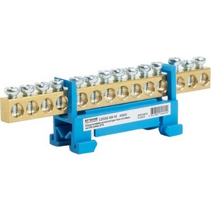 Изображение товара Шина нулевая на изоляторе на DIN-рейку 14 выводов (синий) Stekker 49561