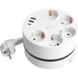 Изображение товара Удлинитель 5-и местный 2,5 метра с заземлением 2хUSB Type A+C Stekker Comfort 49591