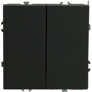 Изображение товара Выключатель двухклавишный (черный уголь, soft touch) Stekker Эмили 49840