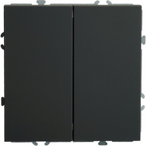 Изображение товара Переключатель встраиваемый двухклавишный (черный) Stekker Эмили 49843