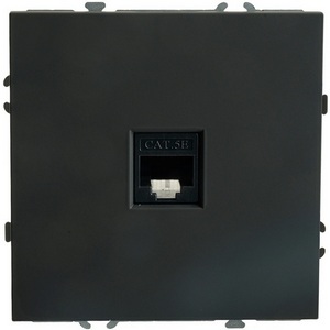 Изображение товара Розетка Ethernet RJ-45 (черный уголь, soft touch) Stekker Эмили 49847