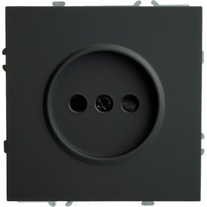 Изображение товара Розетка встраиваемая без заземления со шторками (черный) Stekker Эмили 49850