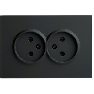 Изображение товара Розетка встраиваемая двойная без заземления со шторками (черный) Stekker Эмили 49851