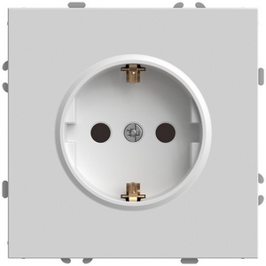 Изображение товара Розетка с заземлением и шторками (белый фарфор, soft touch) Stekker Эмили 49880