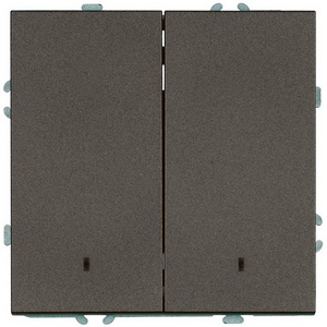 Изображение товара Выключатель двухклавишный с подсветкой (антрацит, soft touch) Stekker Эмили 49916