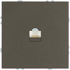 Изображение товара Розетка Ethernet RJ-45 (антрацит, soft touch) Stekker Эмили 49925