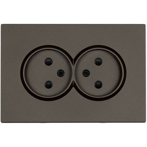 Изображение товара Розетка двойная без заземления со шторками (антрацит, soft touch) Stekker Эмили 49929