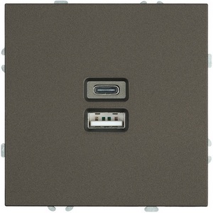 Изображение товара Розетка USB Type A+С (антрацит, soft touch) Stekker Эмили 49931