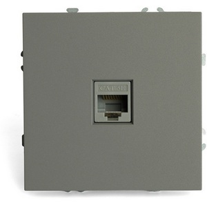 Изображение товара Розетка Ethernet RJ-45 (платиново-серый, soft touch) Stekker Эмили 49951