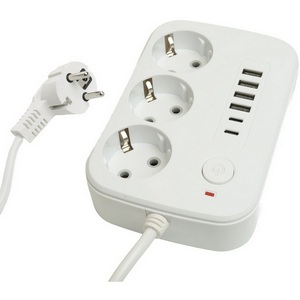 Изображение товара Удлинитель 3-х местный 4хUSB Type-A + 2хUSB Type-C 3 метра (белый) Stekker Home plus 49979