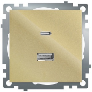 Изображение товара Розетка USB Type A+С (золото) Stekker Катрин 50053
