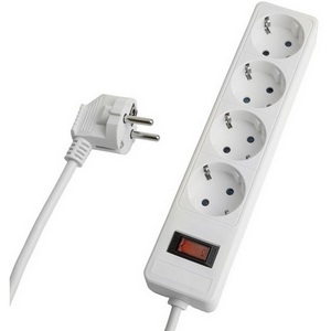 Изображение товара Сетевой фильтр 4-х местный с заземлением 3 метра (белый) Stekker Optima 50090