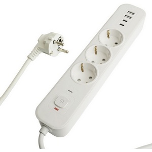 Изображение товара Сетевой фильтр 3-х местный с заземлением 2хUSB Type-A + 2хUSB Type-С 3 метра (белый) Stekker Nova 50100