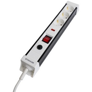 Изображение товара Сетевой фильтр 3-х местный с заземлением 3 метра (белый) Stekker Techno 50145