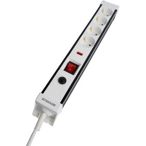 Изображение товара Сетевой фильтр 4-х местный с заземлением 3 метра (белый) Stekker Techno 50148