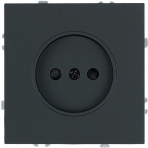 Изображение товара Розетка без заземления со шторками (черный уголь, soft touch) Stekker Эмили 50250