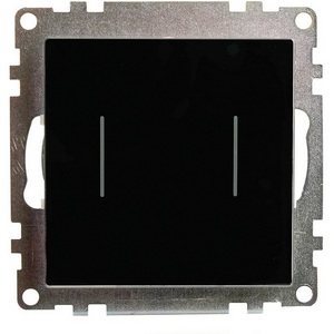 Изображение товара Выключатель сенсорный двухклавишный (черный) Stekker Катрин 50273