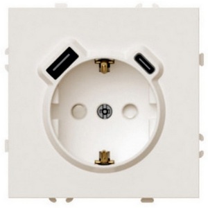 Изображение товара Розетка с заземлением и шторками с USB Type A+С (кашемир, soft touch) Stekker Эмили 50360