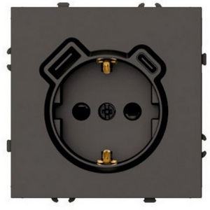 Изображение товара Розетка с заземлением и шторками с USB Type A+С (антрацит, soft touch) Stekker Эмили 50361