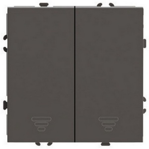 Изображение товара Выключатель двухклавишный самовозвратный (антрацит, soft touch) Stekker Эмили 50367