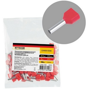 Изображение товара Наконечник штыревой втулочный изолированный 100 шт. Stekker 50385