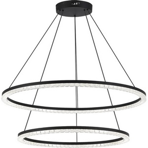 Изображение товара Подвесной светильник ST Luce SL1018 SL1018.403.02 черный/прозрачный LED 2*96W 4000K кольцо