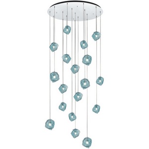 Изображение товара Подвесной светильник ST Luce Portici SL1175.113.18 Хром/Светло-голубой E14 18*40W