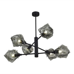 Изображение товара Потолочная люстра на штанге ST Luce Portici SL1175.402.06 Черный/Серо-зеленый E14 6*40W