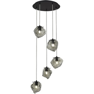 Изображение товара Подвесной светильник ST Luce Portici SL1175.403.05 Черный/Серо-зеленый E14 5*40W