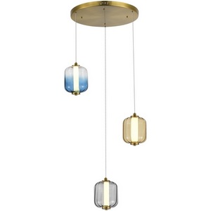 Изображение товара Подвесной светильник ST Luce Summer SL1193.303.03 Латунь/Янтарный,Дымчатый,Голубой LED 3*11,2W 3000K