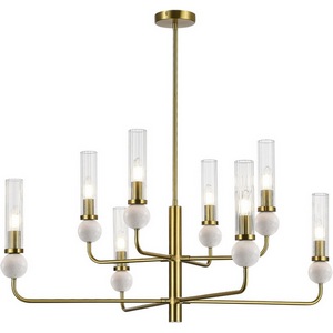 Изображение товара Потолочная люстра на штанге ST Luce Medea SL1244.303.08 латунь/прозрачный E14 8*40W