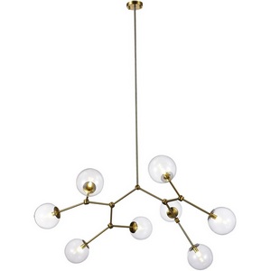 Изображение товара Потолочная люстра молекулы на штанге ST Luce Chieti SL1506.203.08 Золотистый/Прозрачный E14 8*40W