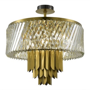 Изображение товара Потолочная люстра на штанге ST Luce Nari SL1635.302.09 Латунь/Прозрачный E14 9*40W