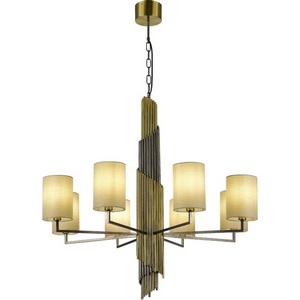 Изображение товара Люстра подвесная высотой 80 см ST Luce Gloria SL1638.303.08 Латунь/Серый E14 8*42W