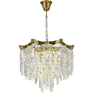 Изображение товара Подвесная люстра хрусталь ST Luce Ofelia SL1659.303.07 Латунь/Прозрачный E14 7*60W с подвесками