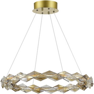 Изображение товара Подвесной светильник ST Luce Diamanta SL6009.203.01 Хром/Прозрачный, Янтарный LED 1*30W 3000K кольцо