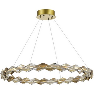 Изображение товара Подвесной светильник ST Luce Diamanta SL6009.213.01 Хром/Прозрачный, Янтарный LED 1*30W 3000K кольцо