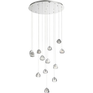 Изображение товара Подвесной светильник каскадный ST Luce Waterfall SL6017.101.13 Хром/Прозрачный с пузырьками воздуха LED 13*3W