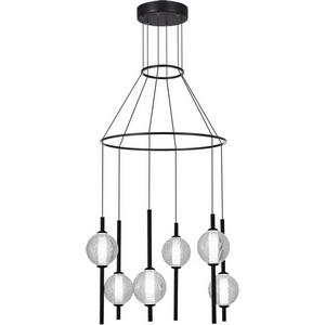 Изображение товара Светильник подвесной ST Luce Peek SL6120.403.06 Черный/Прозрачное кракелированное стекло LED 6*8,5W 3000K