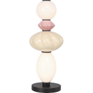 Изображение товара Настольная лампа led стеклянный плафон с бусинами ST Luce Florentini SL6134.404.01 черный/розовый, желтый, опаловый LED 1*16W 3000K