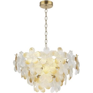 Изображение товара Потолочна люстра на штанге ST Luce Tender SL6240.203.12 золотистый/Прозрачный, январный E14 12*60W с цветами