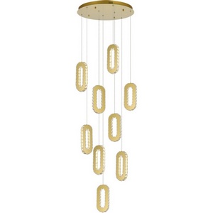 Изображение товара Каскадный подвесной светильник ST Luce Allungo SL6506.203.09 Золотистый/Золотистый, Прозрачный LED 9*9W