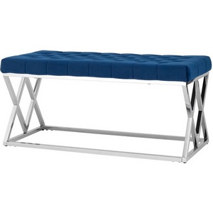 Изображение товара Банкетка ИНСИГНИЯ велюр синий сталь серебро