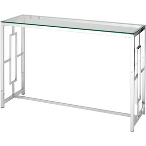 Изображение товара Консоль БРУКЛИН 120*40 серебро (прямоугольная столешница, I I-образная опора)